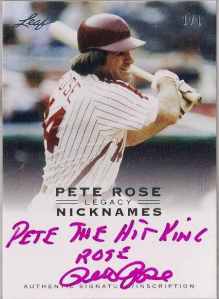 2011 Leaf Pete Rose Legacy 1/1 Pete Rose