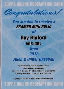 2012 Allen & Ginters Guy Bluford Mini relic. -A pioneer for space!