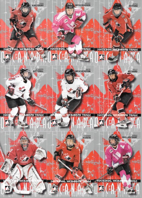 2007-08 Team Canada Women's Hockey Team Complete Team Set (20 cards)